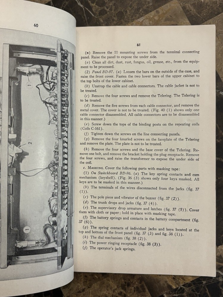 WWII WAR DEPARTMENT TECHNICAL GUIDE TELEPHONE CENTRAL OFFICE SET TC-4