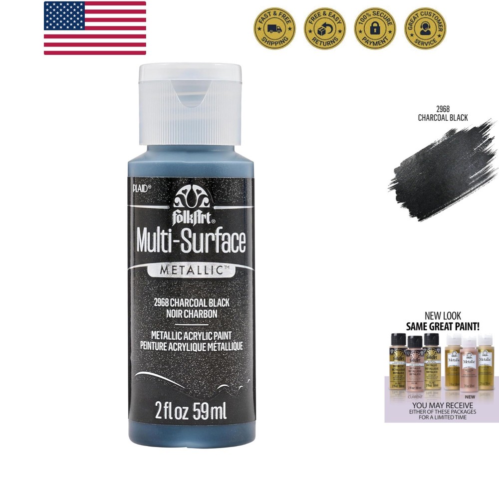 multisurface metallic paint, 2 oz, Charcoal Black