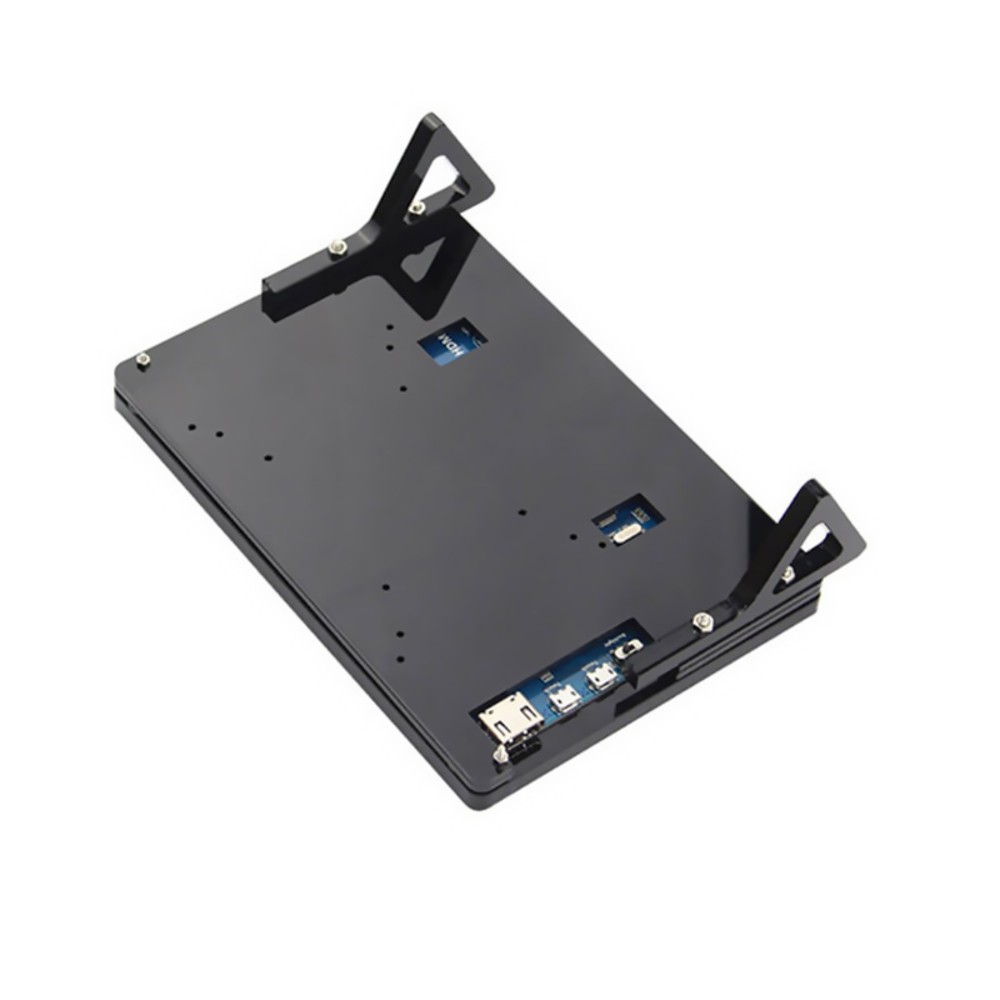 Black Front & Back Shell + Base + Screws For 7 inch Raspberry Pi 2 B LCD Screen