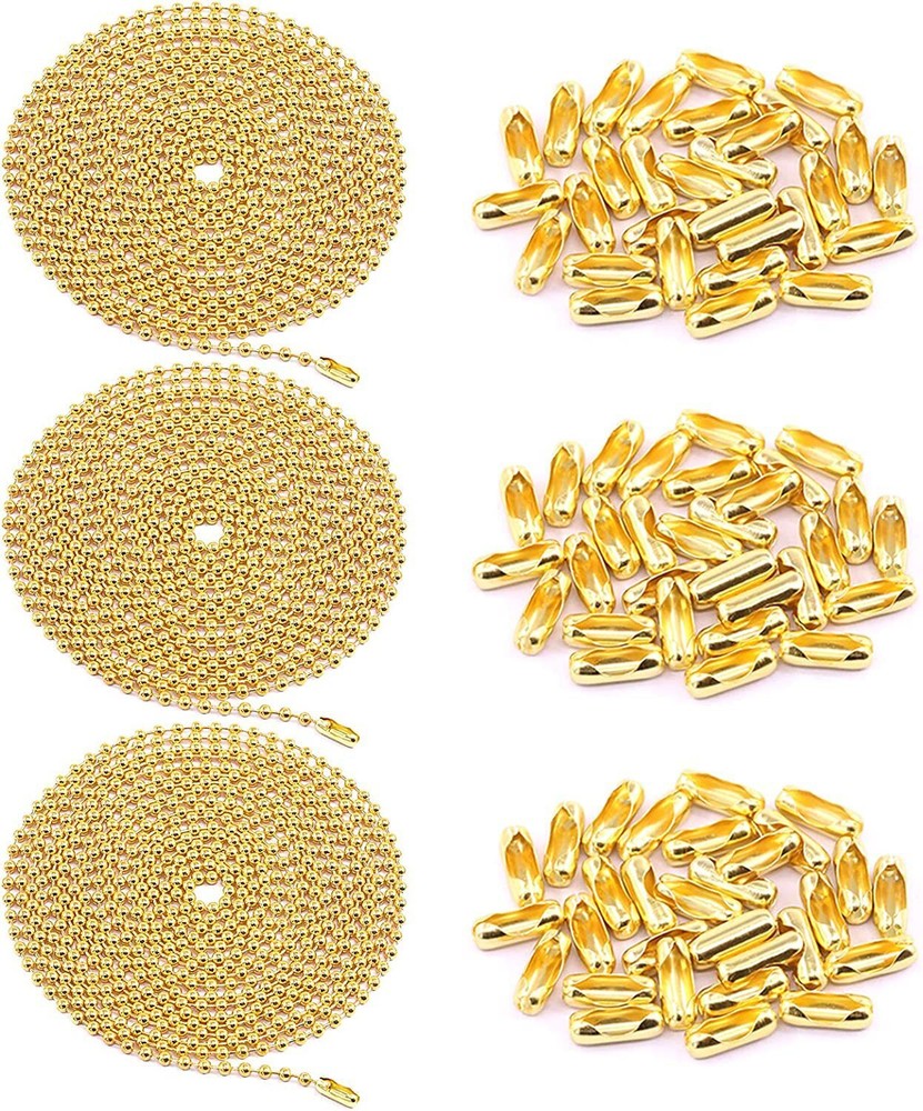 10Ft Ceiling Fan Pull Chain Beaded Extension Set Keychain Light Connectors Decor
