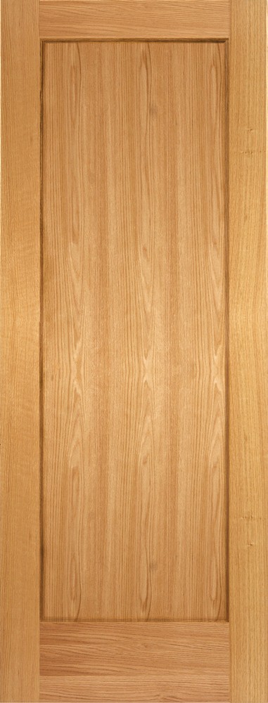 1 Panel Red Oak Flat Mission Shaker Stain Grade Solid Core Interior Wood Doors
