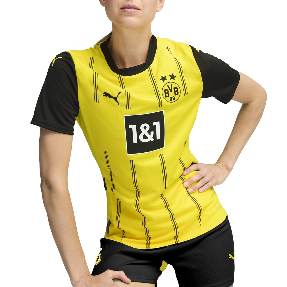 PUMA Bvb Home Crew Neck Replica Jersey Womens Yellow 78002401