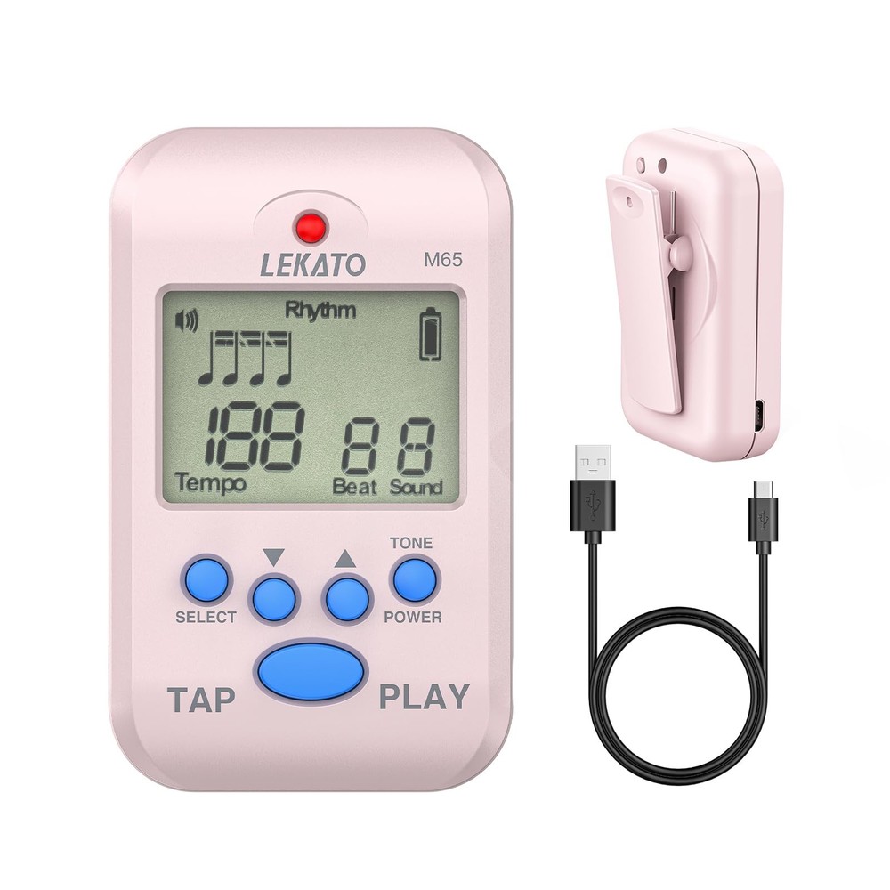 Digital Metronome, Rechargeable LCD Electronic Mini Metronome, Human Voice, 1...