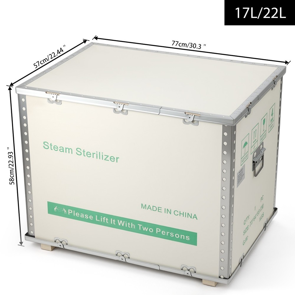 22L ClassB Dental Autoclave Steam Sterilizer Sterilization with Printer Function