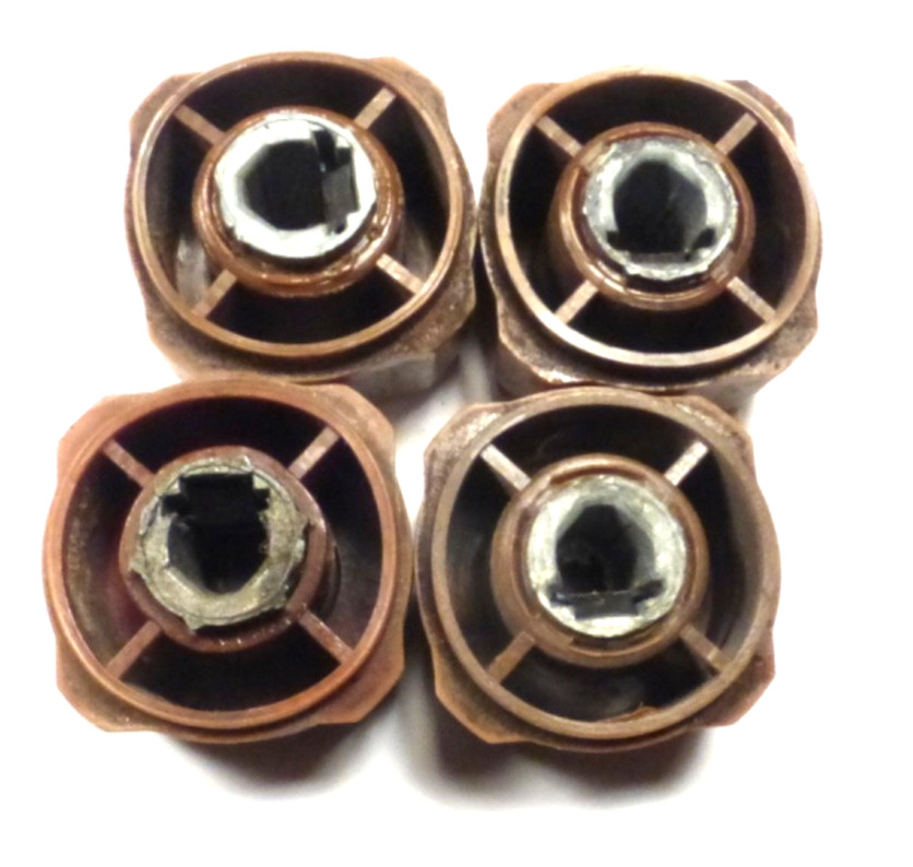 vintage SILVERTONE 6321 TABLETOP : SET OF 4 PUSH-ON lettered BAKELITE KNOBS