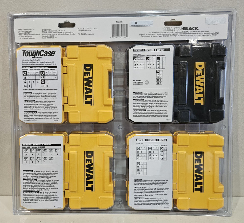 DeWALT 100 Pc Drill Drive Bit Set w/4 Storage Cases DWA100SET
