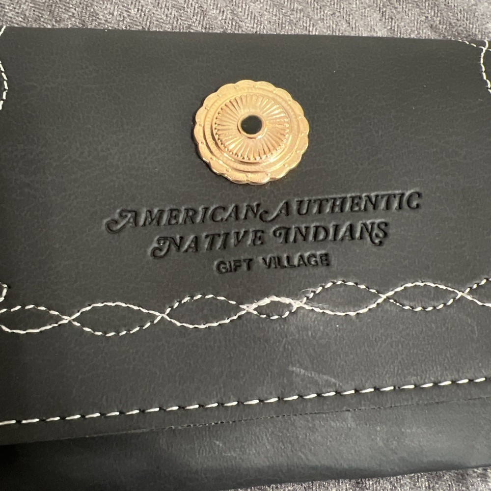 Leather Native American Wallet American Authentic Native Indians Black NICE