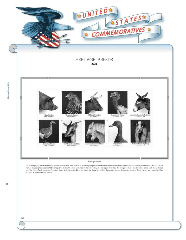 2021 U.S. Commemorative Singles COMPLETE Supplement (White Ace Alternative)