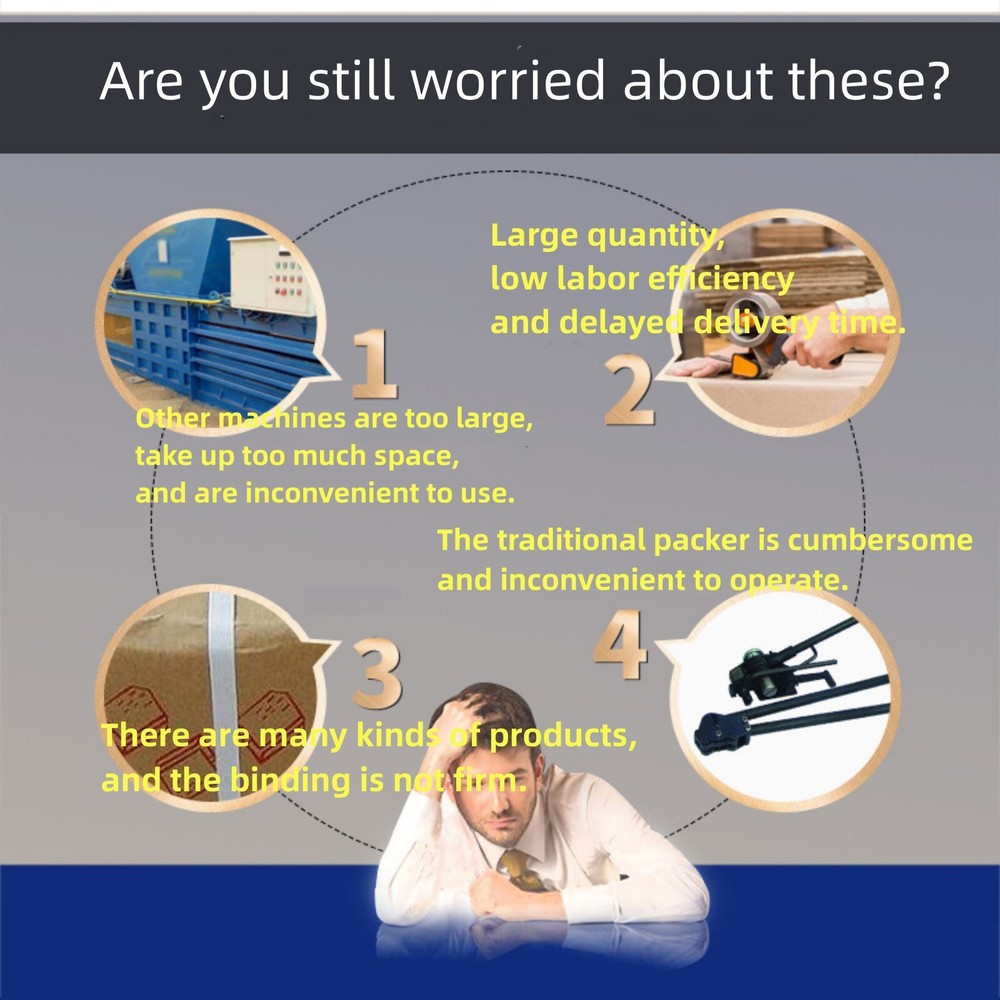 Hand-held Strapping Machine Automatic Strapping Tool for PP PET Straps + Battery