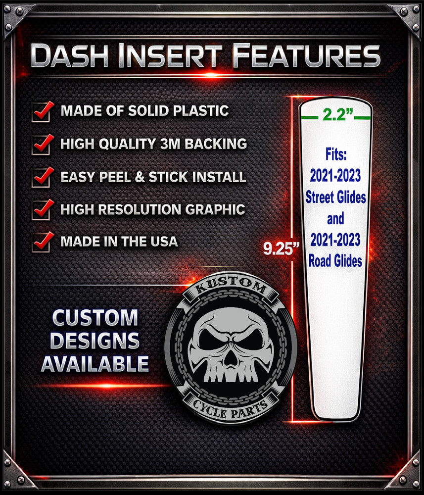 Black Widow Spider Web Dash Panel Insert. 21+ Street Glide & 21+ Road Glide.