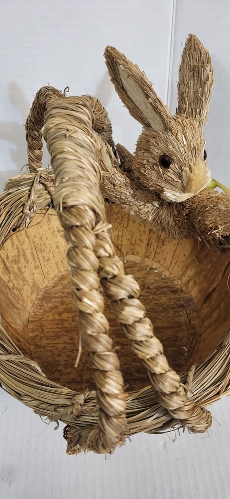 Rabbit Bunny Easter Sisal Woven Basket