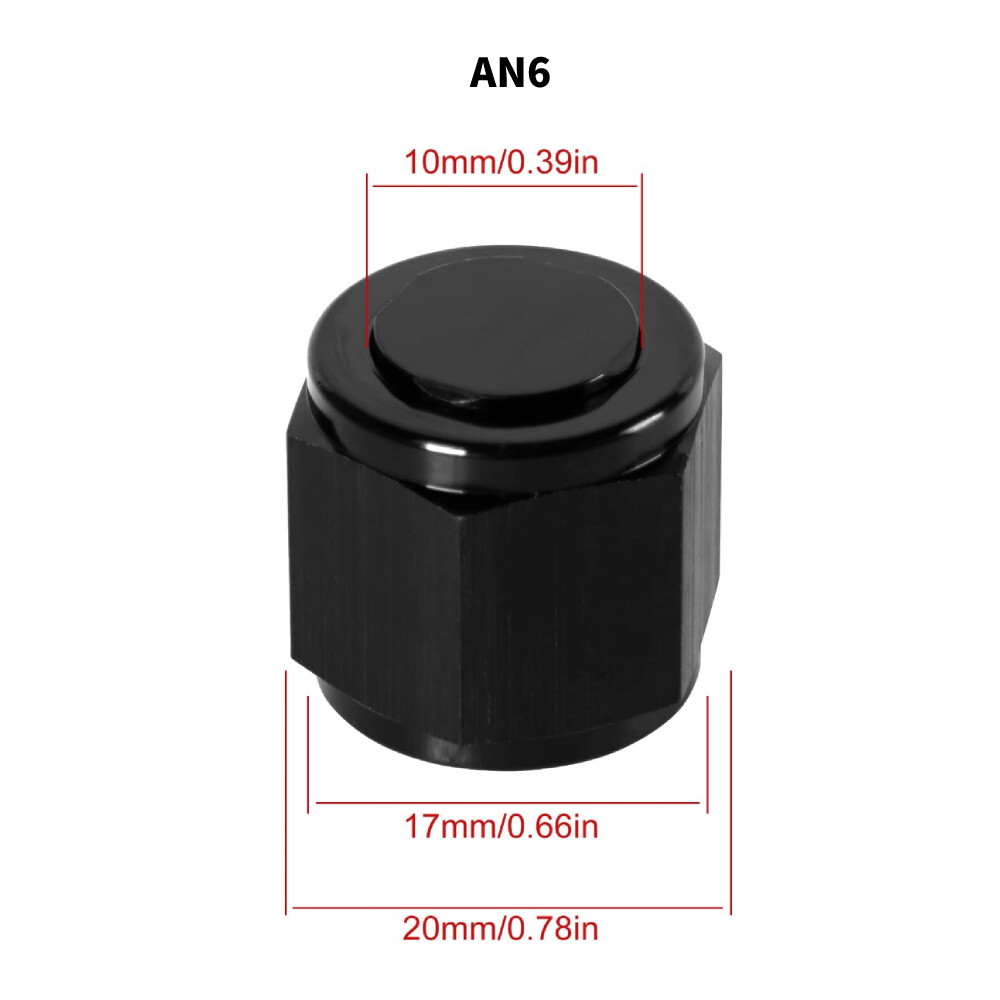4/6/8/10/12 AN Female Flare Fitting Cap Block Off Nut Aluminum For Fuel Systems