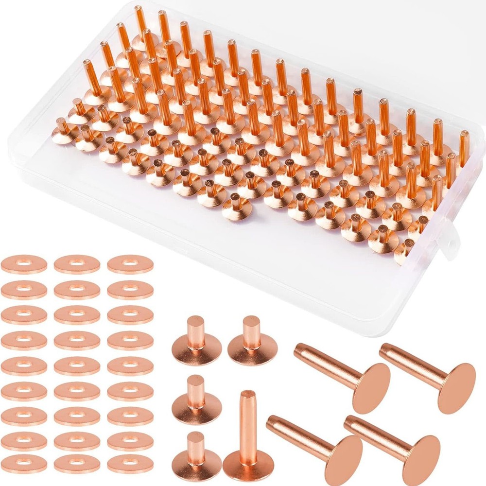 77x For Leather Craft Product Copper Rivets&Burrs No Pattern Concise Style