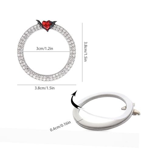 Red Devil Heart Push Start Button Ring Car Decor for Women Girly Engine Start
