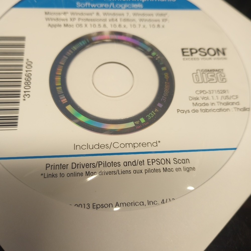 Epson XP-310 Small-in-One Printer Manuals, Quick Guide & Software CD Disc Driver