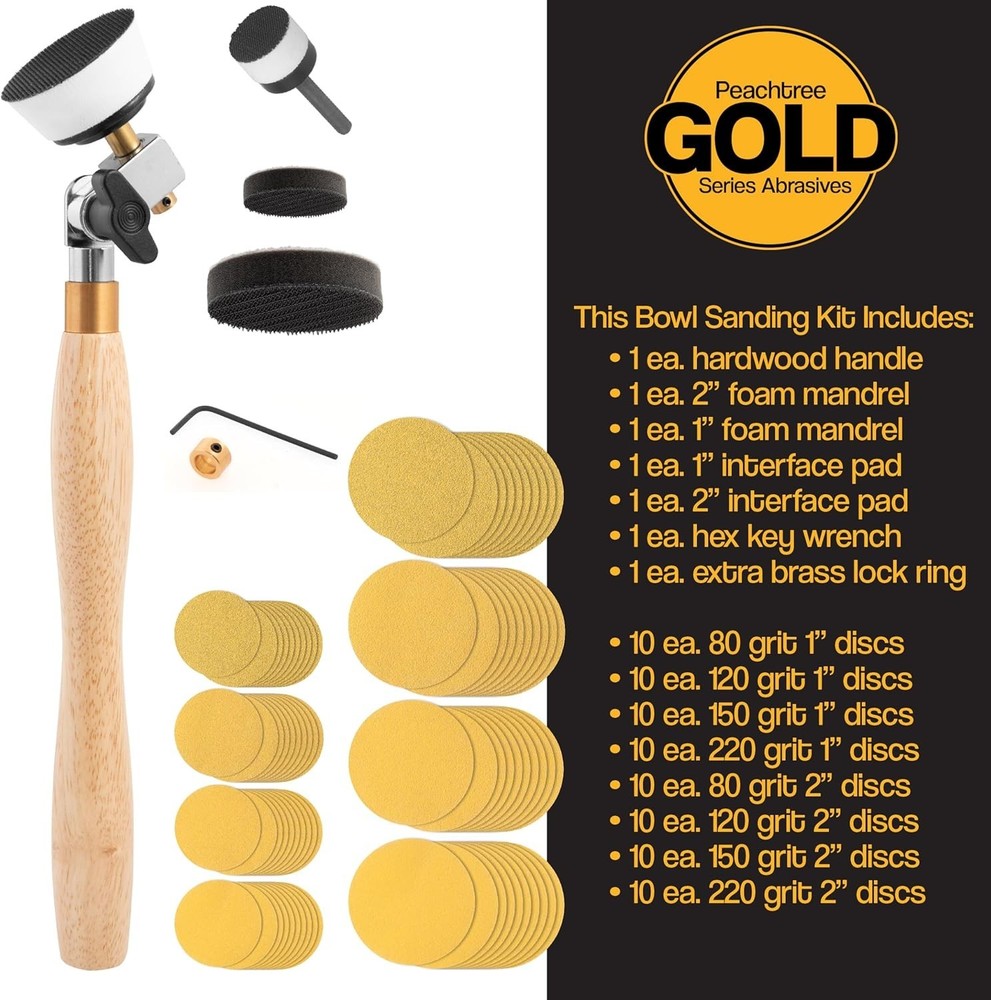 Dual Bearing Bowl Sander with Assorted Discs - Effortless Sanding Solution