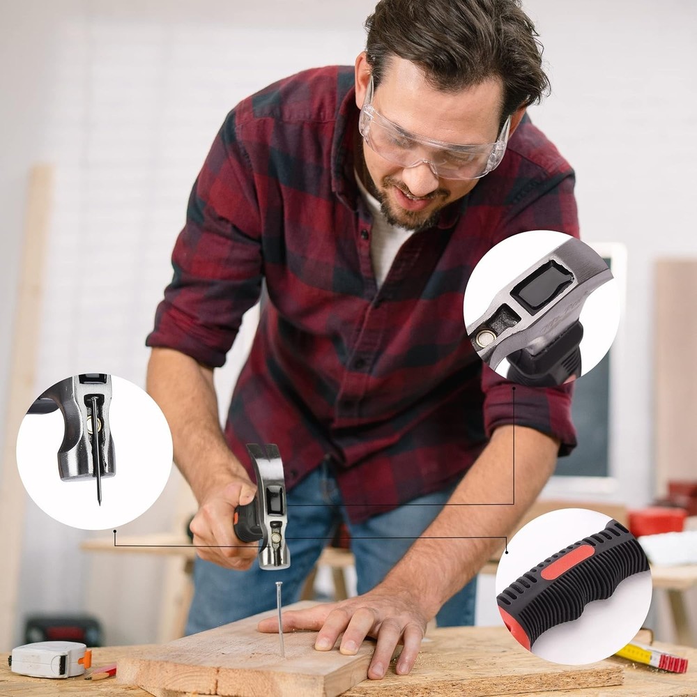 Compact 8oz Stubby Claw Hammer with Non-Slip Grip - Perfect for DIY Projects