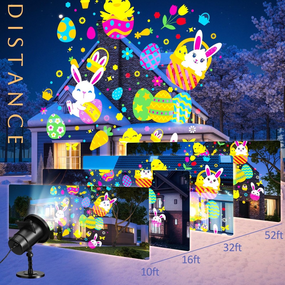 Lingvee Easter Decorations Projector Lights LED Projector Lights Outdoor with...