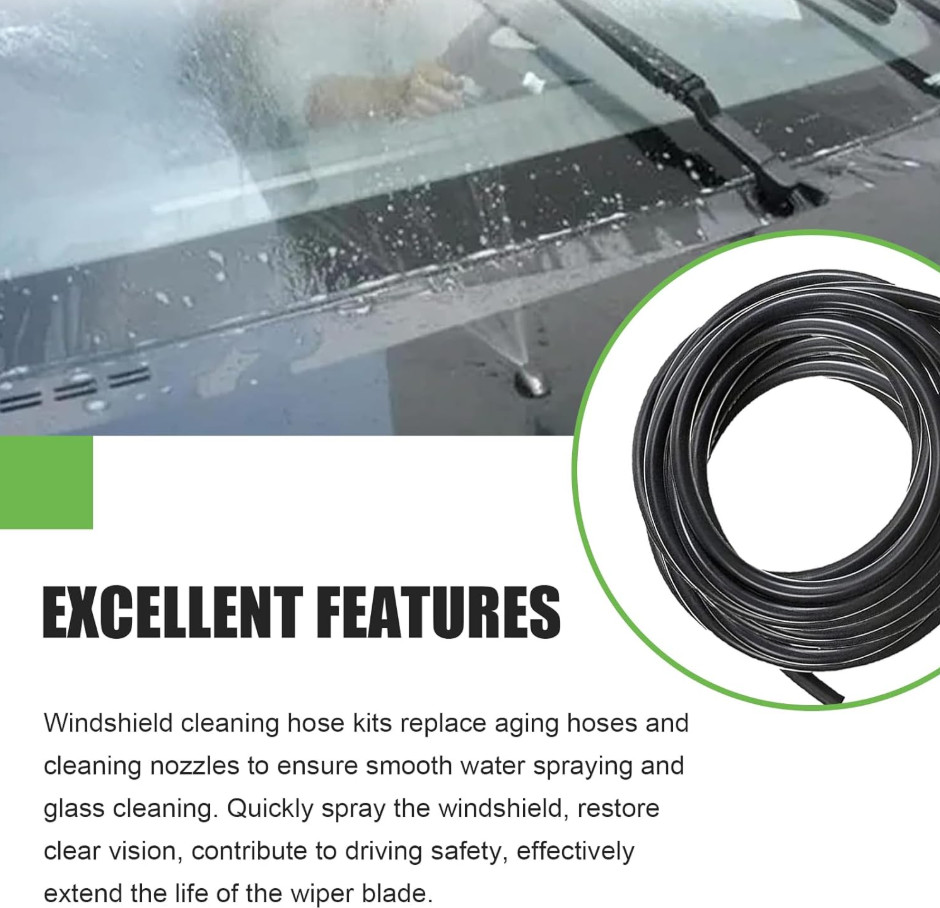 30 PCS Car Windshield Washer Hose Kit, 4M/13Ft Washer Fluid Hose & T/Y/I-type...