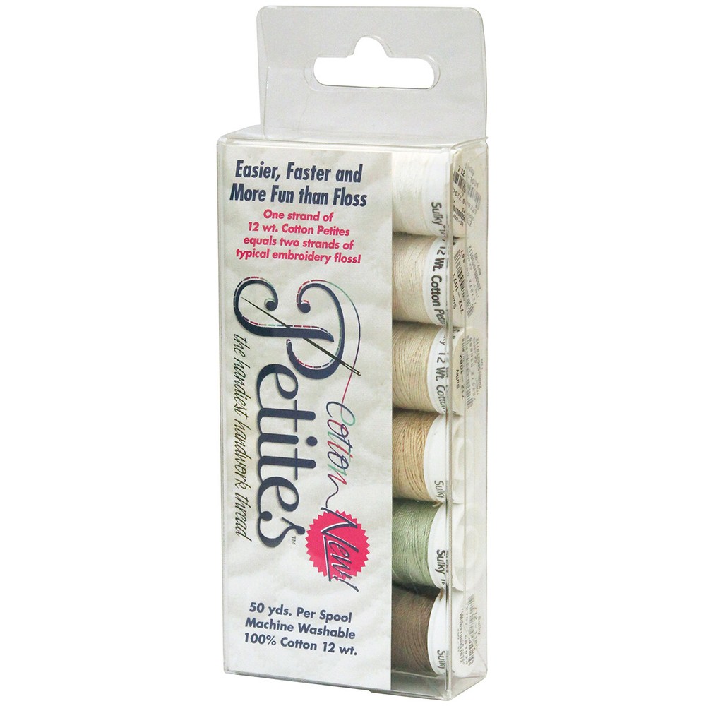 Sulky Sampler 12wt Cotton Petites 6/Pkg Neutrals Assortment