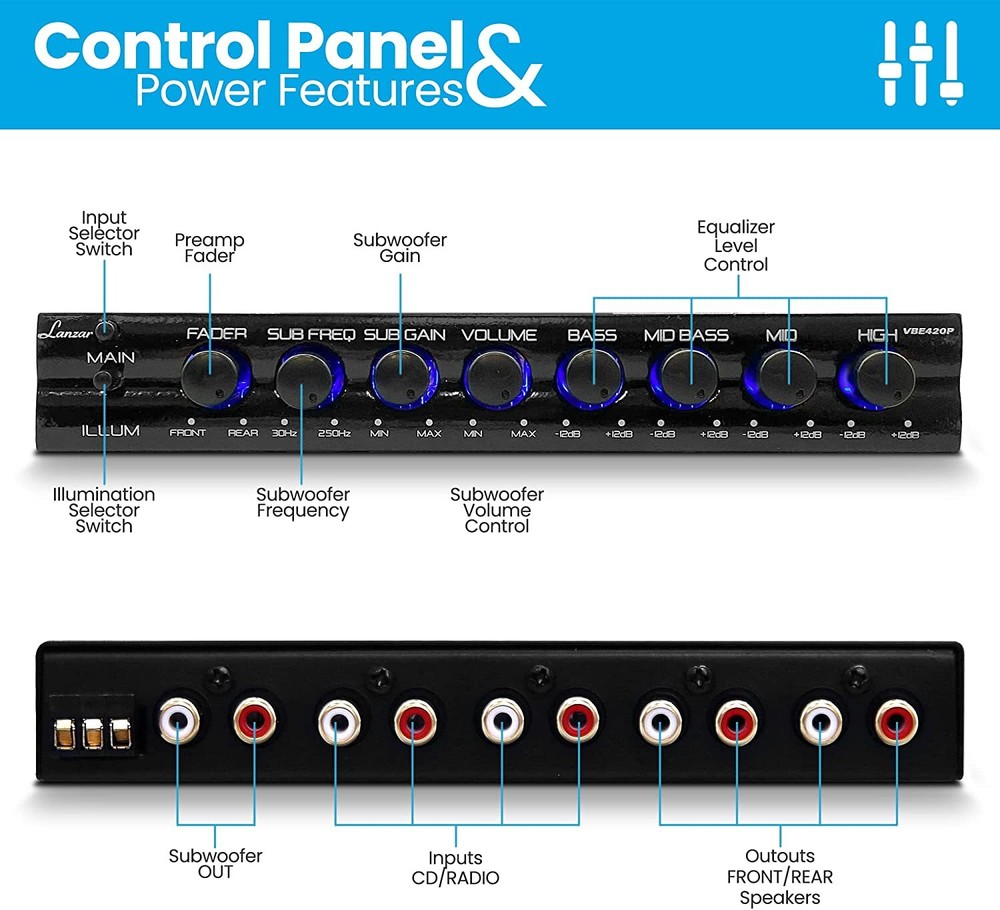 Lanzar VBE420P 4 Band Parametric Equalizer