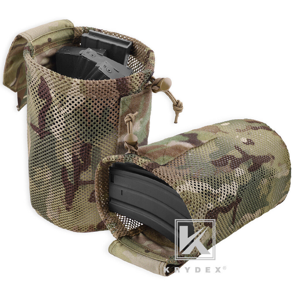 KRYDEX Tactical Mesh Dump Pouch Drop Pouch Magazine Recycling Pack MOLLE/BELT