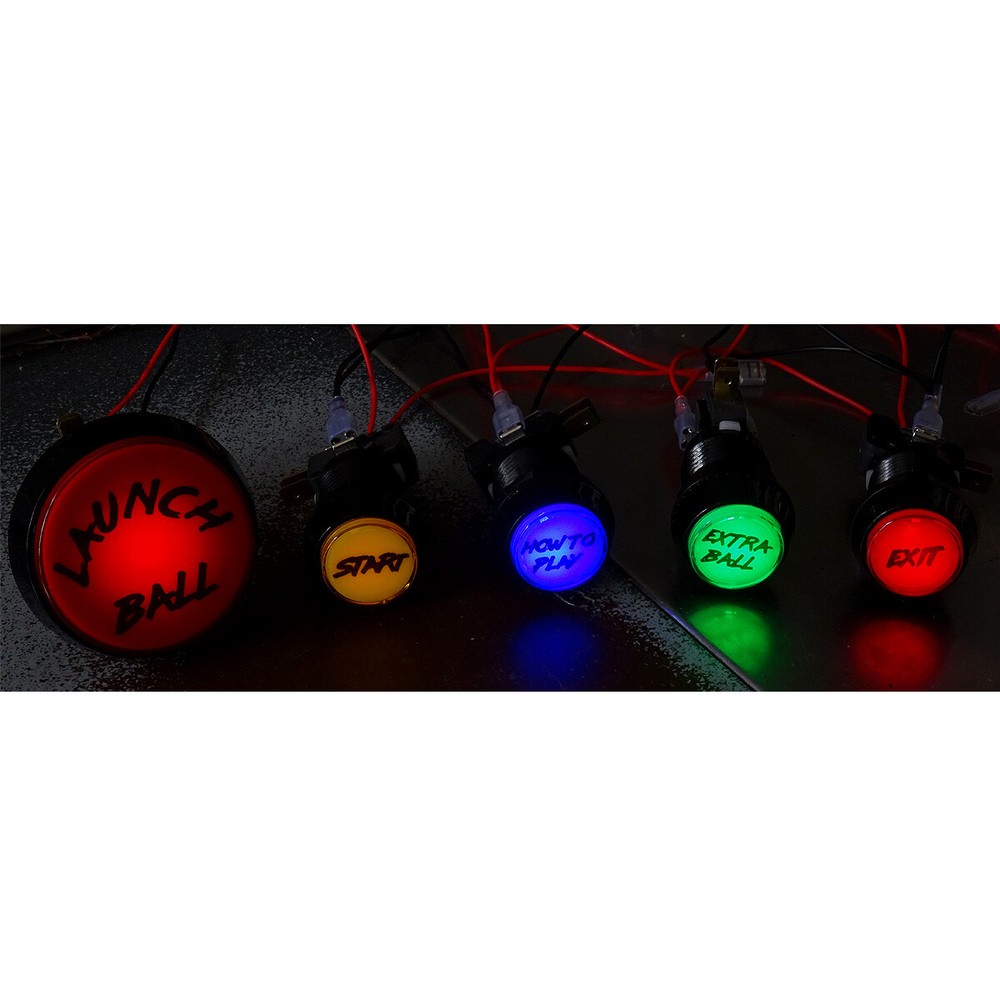 EXIT Arcade Red Pinball Push Button Illuminated LED Translucent Flipper w switch