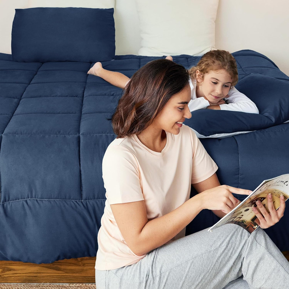 Lightweight Reversible Queen Size Comforter Set, down Alternative Comforter with