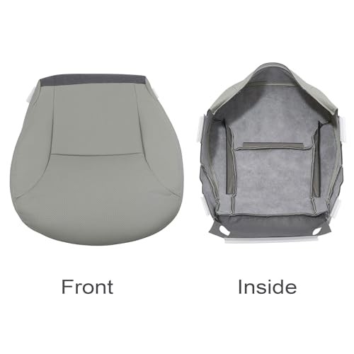 Driver Side Bottom Replacement Perforated Leather Replacement Seat Cover Gray