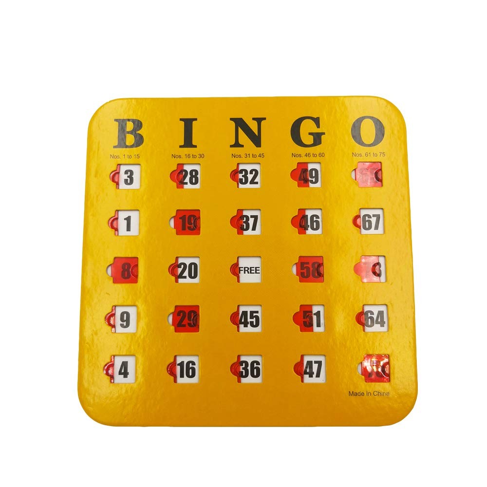 5 Pack Shutter Slide Bingo Cards Reusable Easy Read
