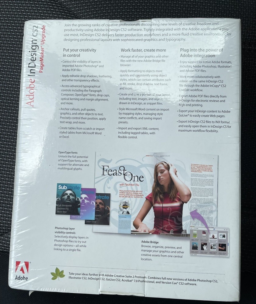 CS2 Adobe InDesign for Macintosh Professional Pagemaker Upgrade New & Sealed