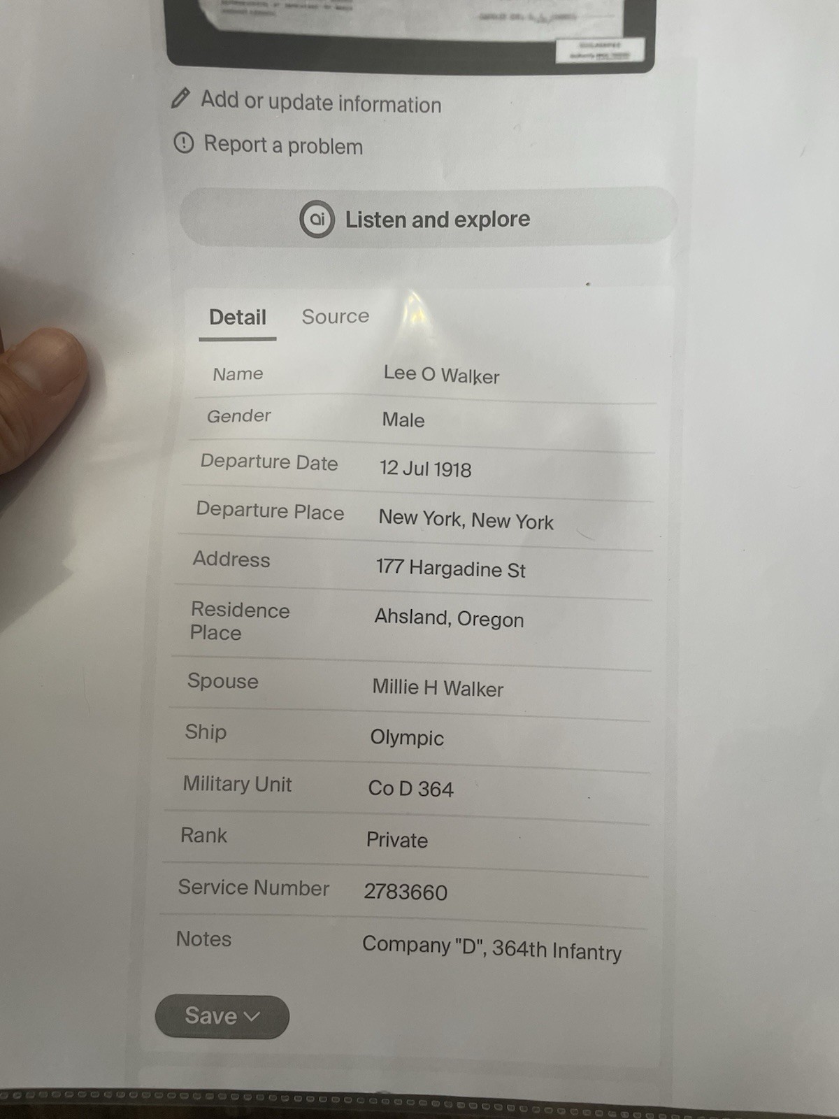 WW1 US Army Dog Tag 91st Division-france