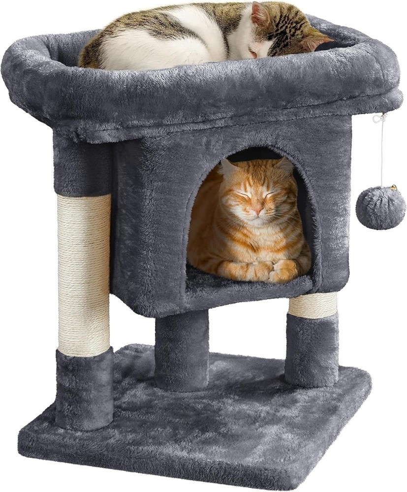 Cat Tree Tower, Cat Condo with Sisal-Covered Scratching Posts,