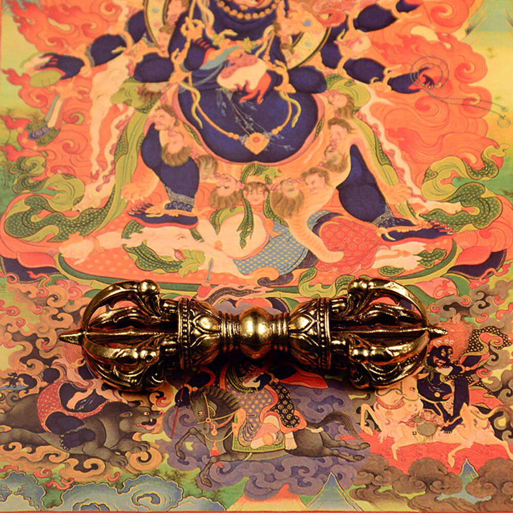Tibetan Buddhism Dorje Vajra Phurba: Brass Amulet Handmade Nepal Collectibles