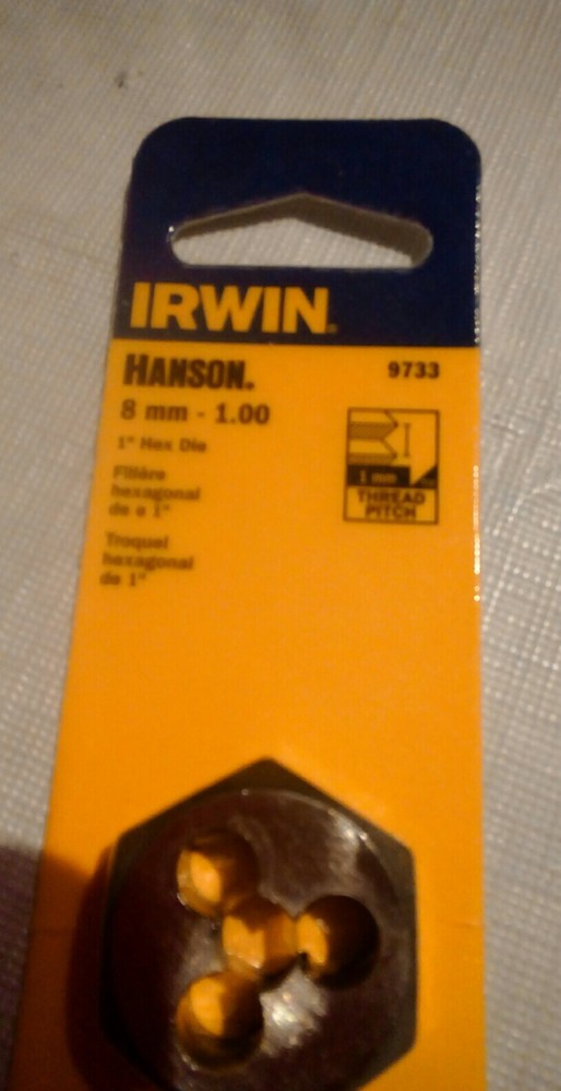Irwin hanson 8 mm - 1.00 Hex Die #9733