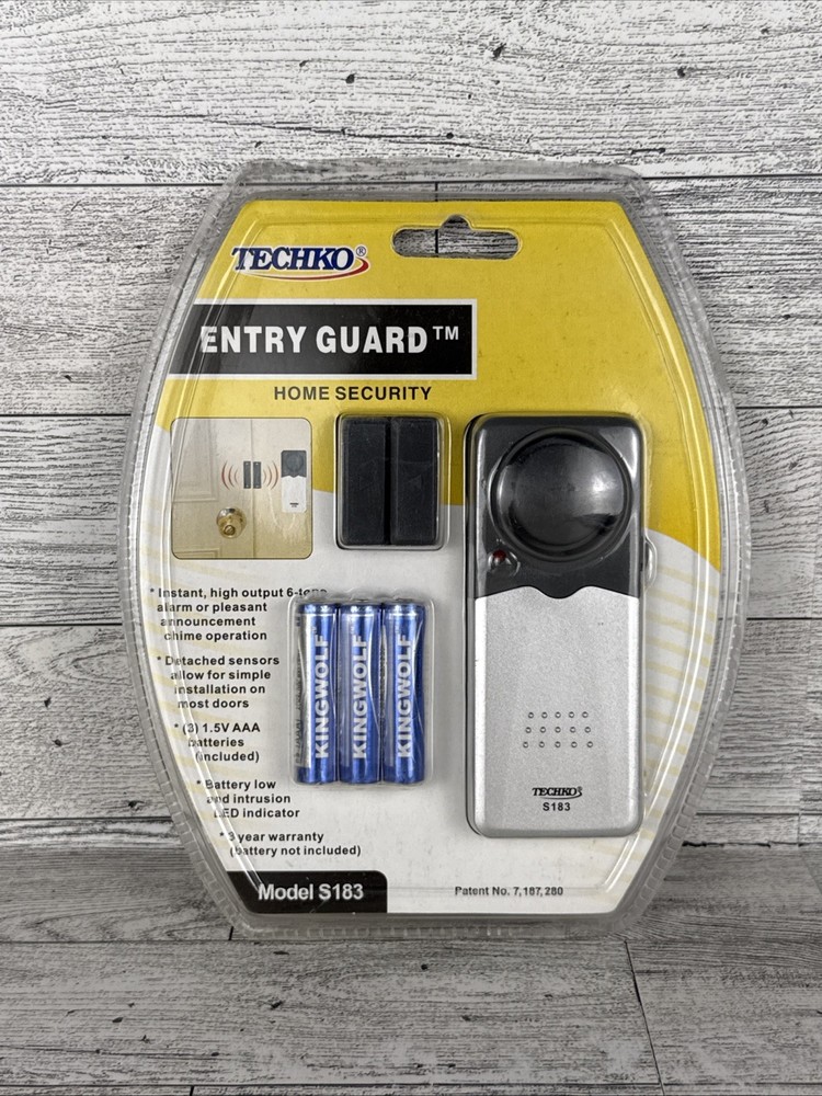 Techko S183 Entry Guard Home Security Alarm & Detachable Sensor NEW SEE DESCRIPT