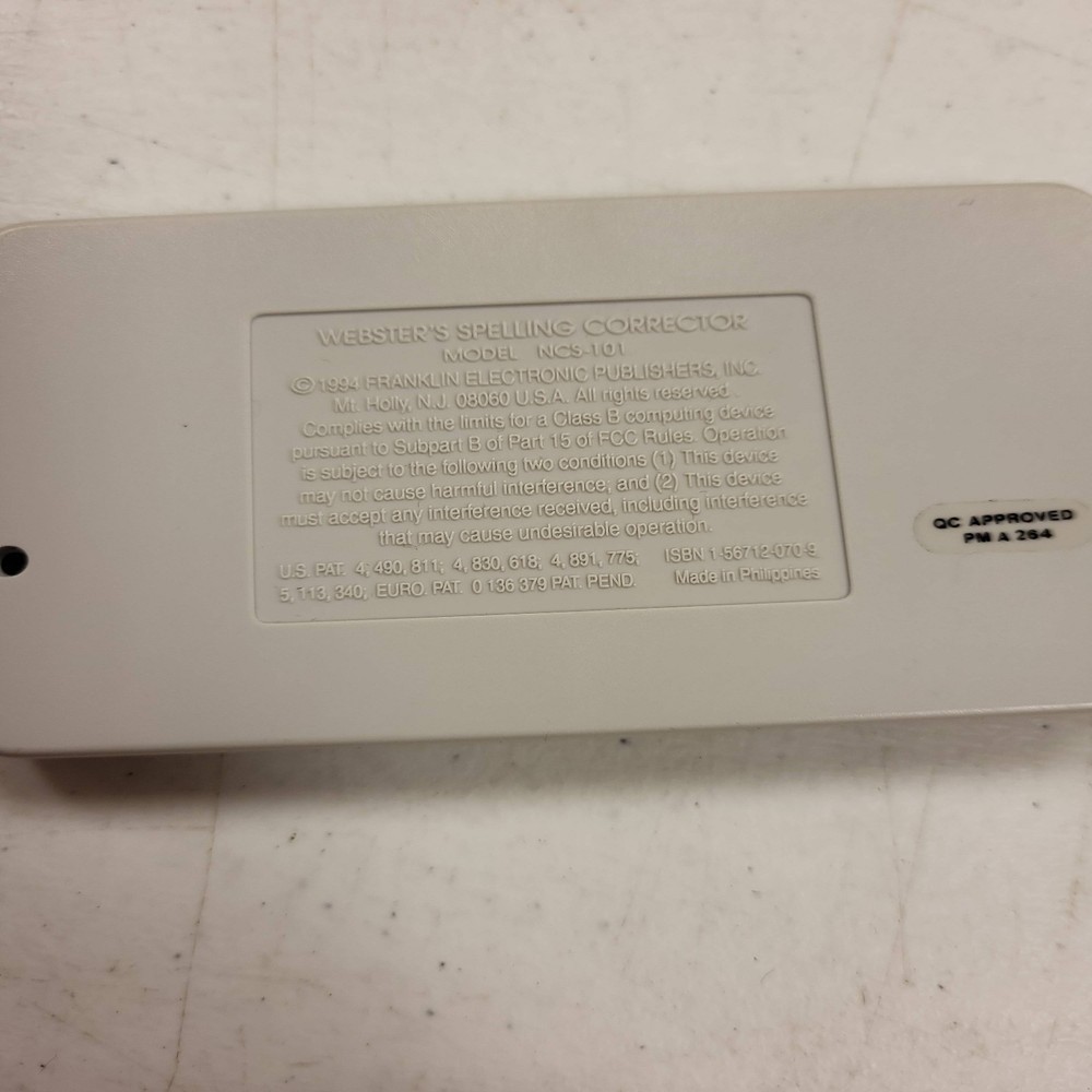 Websters Spelling Corrector Next Century Franklin Electronic Dictionary NCS 101