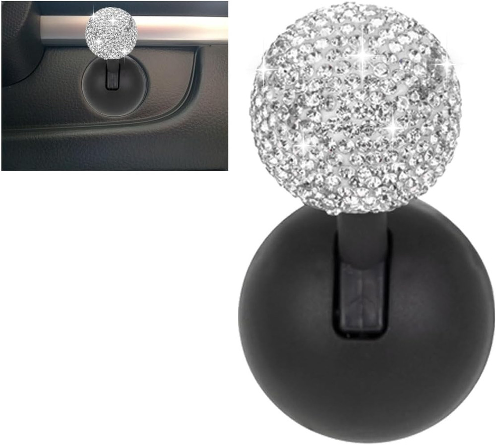 Car Push Start Button Cover, Rhinestone Engine Start Stop Button Joystick Covers