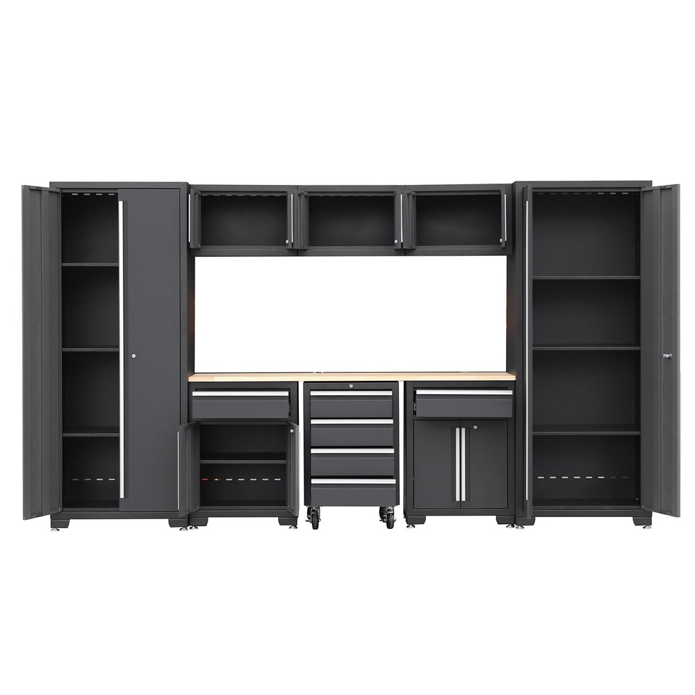 Garage Storage Cabinet System 9-Pcs Workshop Set Cabinets and Storage System