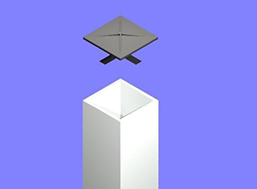 5" Square Light Pole Top Cap- Black Plastic by