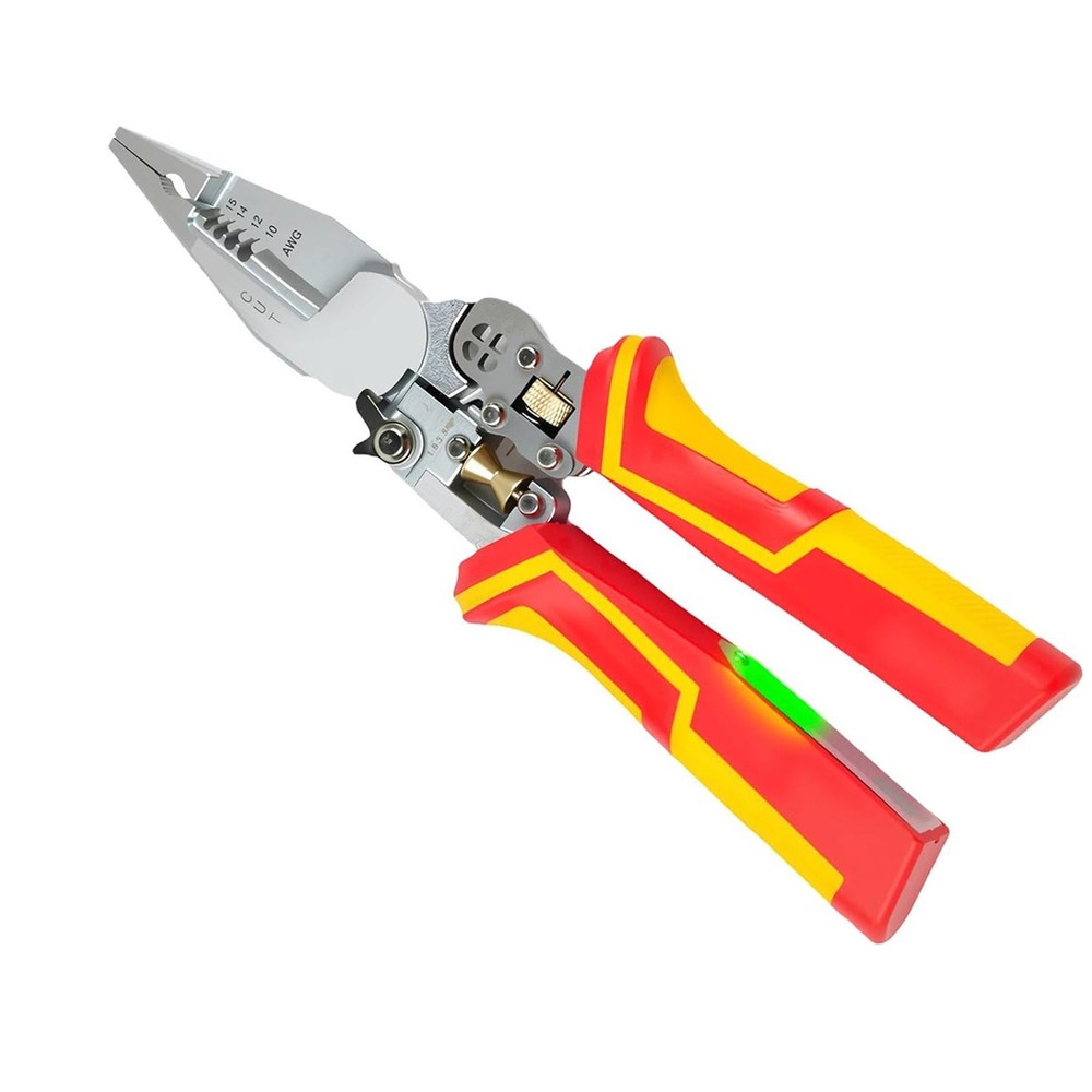 Wire Stripper Voltage Tester Pliers Multi Tool with Wire Cutter Twister Function