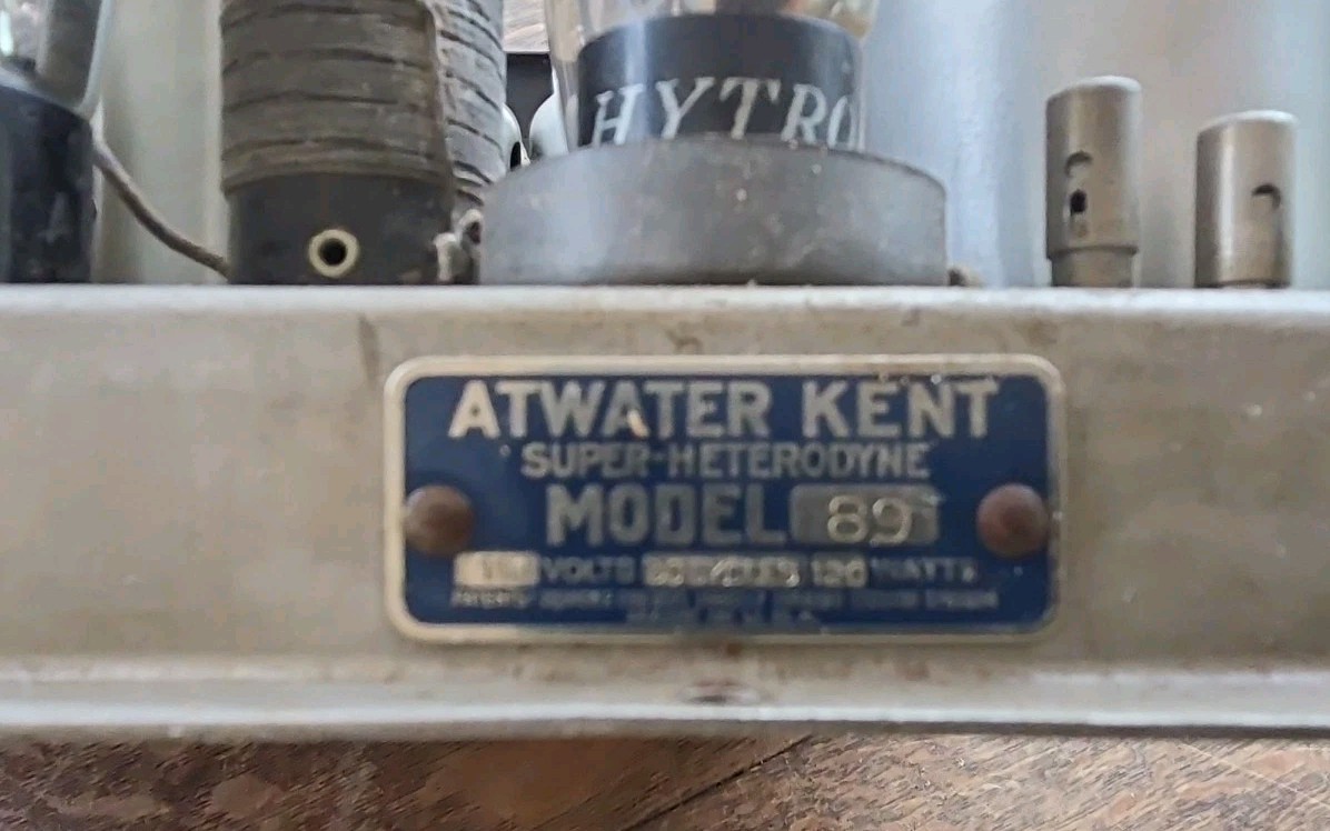 Vintage Atwater Kent Model 89 Tube Radio Chassis Complete With Tubes