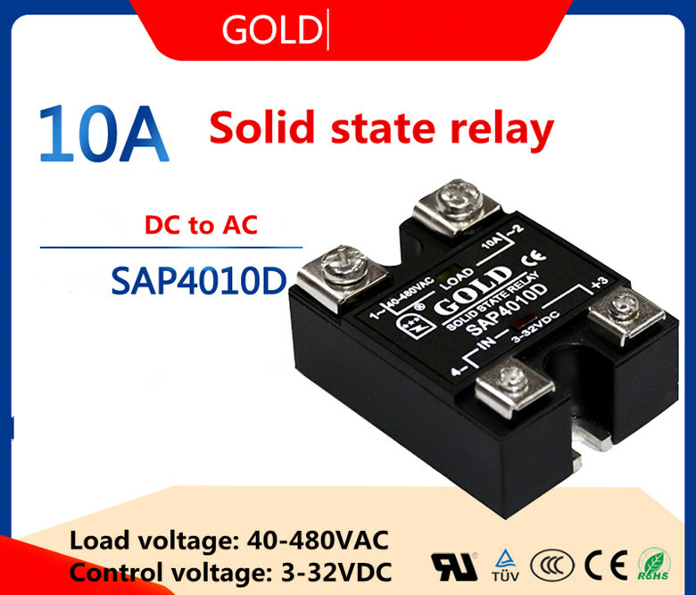 1pcs Single-phase Solid State Relay Model SAP4010D 10A DC Control AC