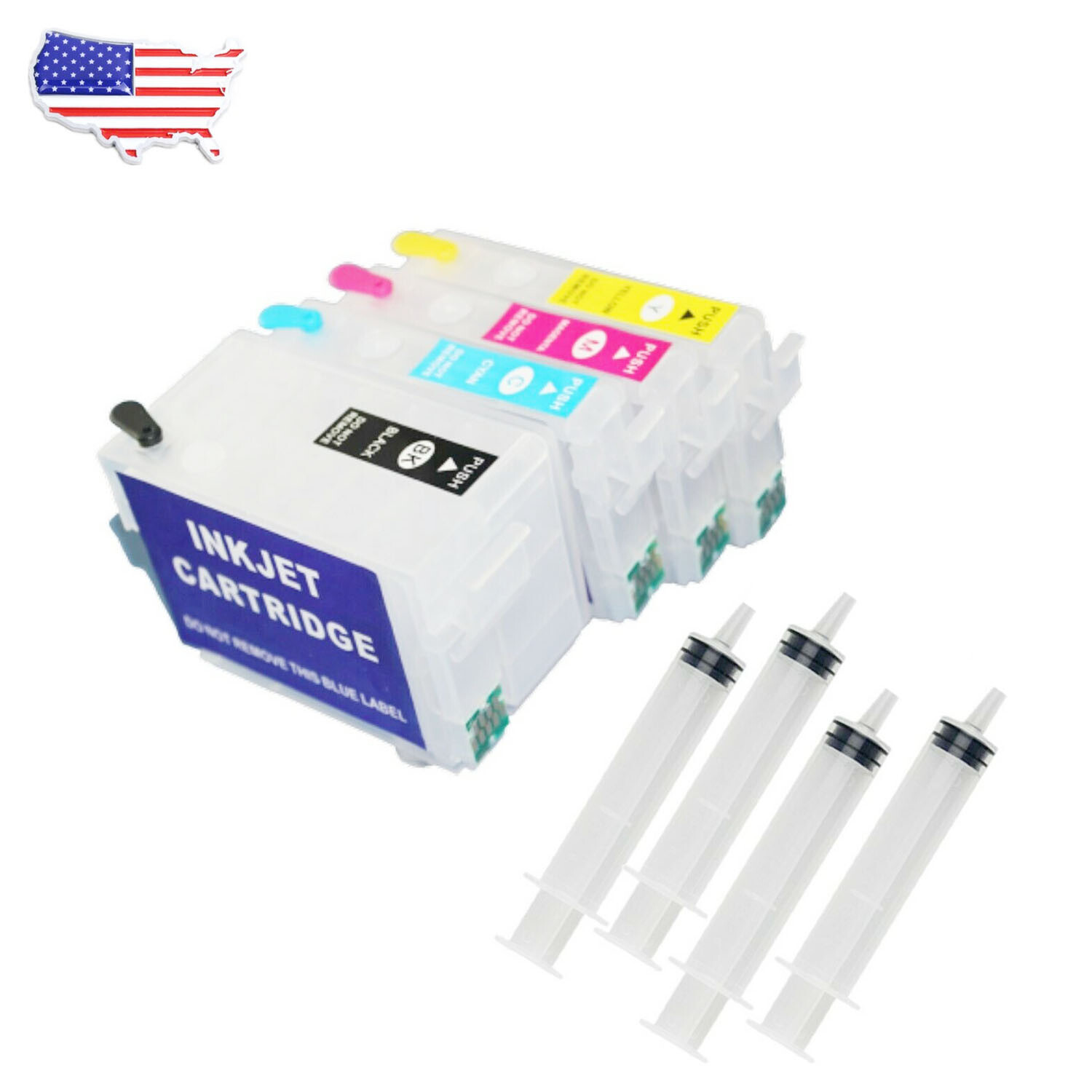 4Color Refillable ink cartridges For Epson WorkForce 7210 7710 7720 7610 Printer