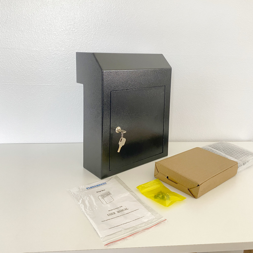 OPEN BOX Through the Door Locking Mail Drop Box, Theft Proof Payment Mailbox