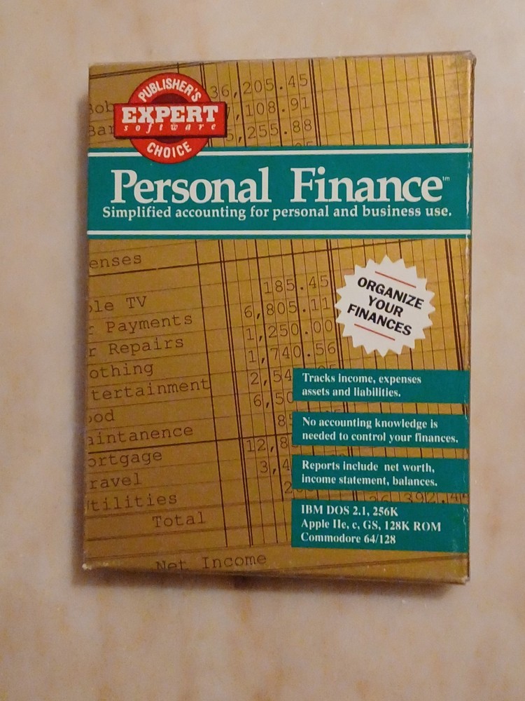 Expert Software Personal Finance for Apple IIe, e, gs, Commodore - Tested