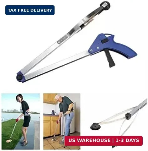 [New Version] 2 Pack Foldable Reacher Grabber Tool, Long 32" Foldable Extender G