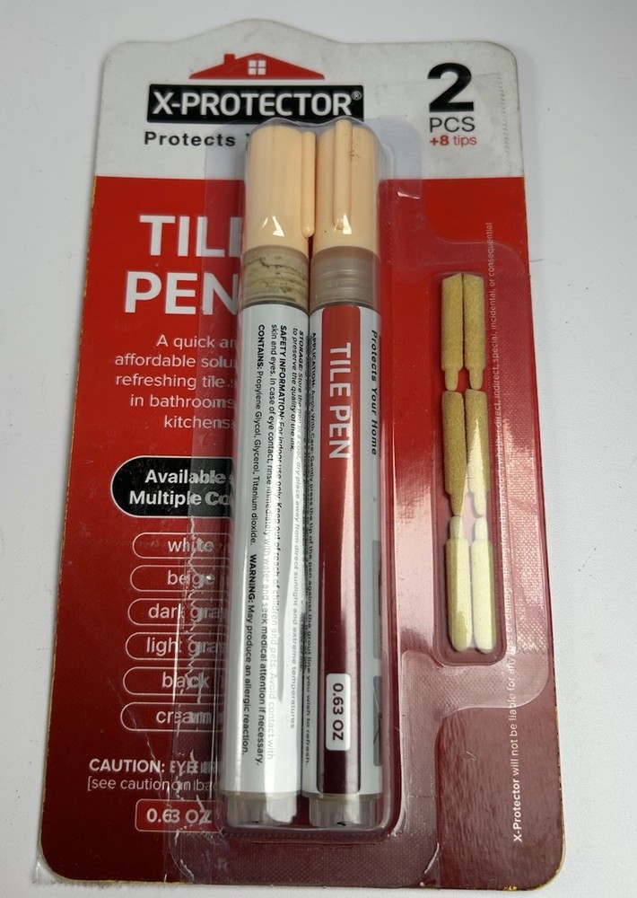 Water Based Grout Marker Two Markers With 8 Tips True Beige