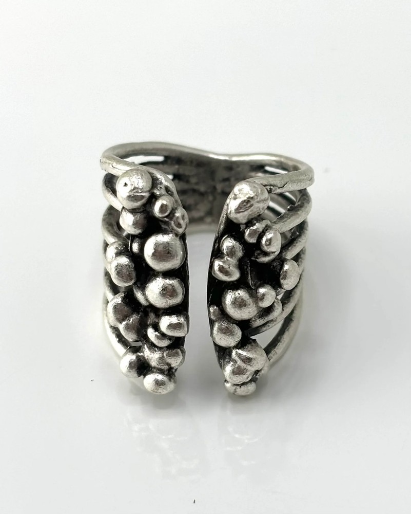 Handmade Brass Ring In Silver Plated - 6867