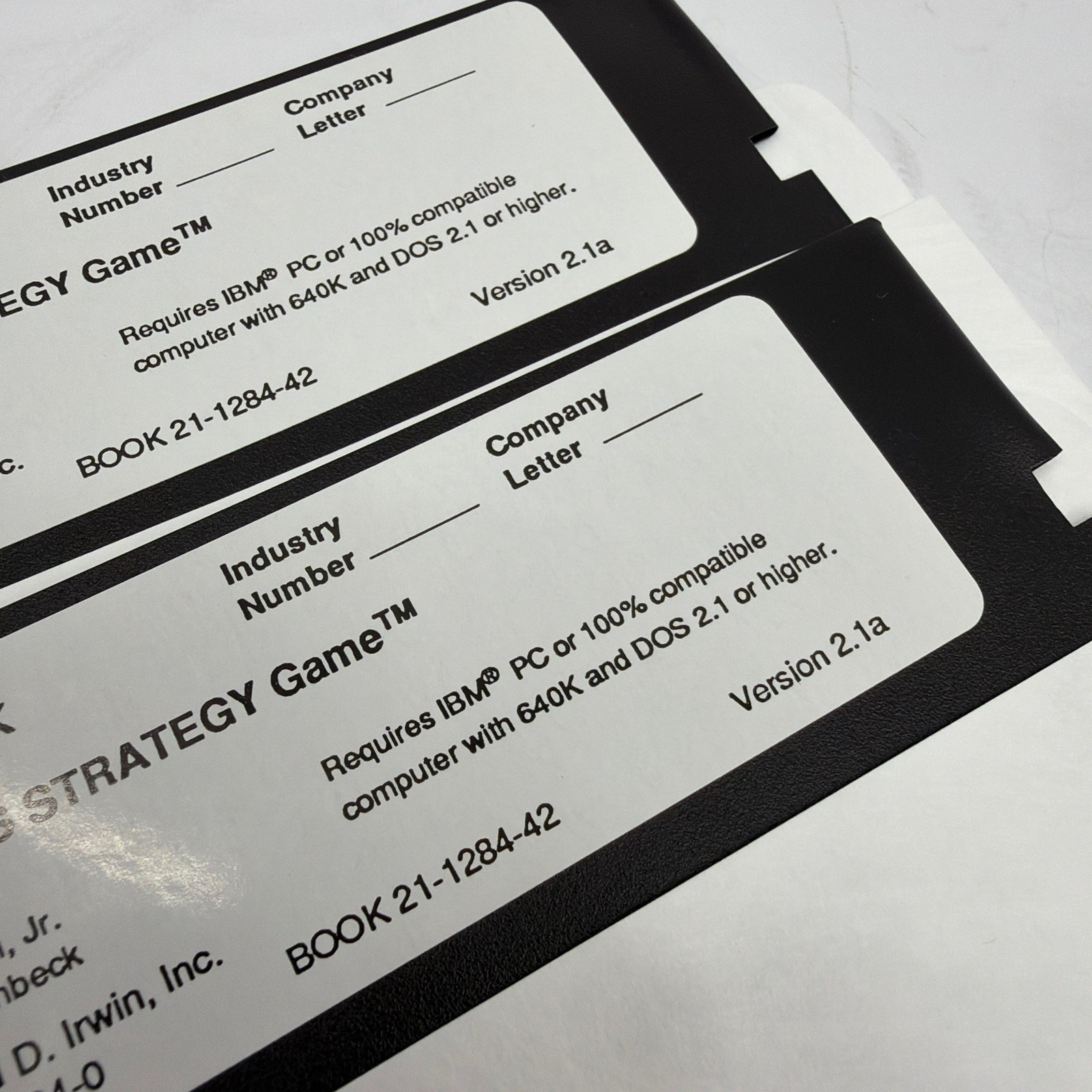 The Business Strategy Game Version 2.1a Company Disk and Start-Up Disk Set IBMPC